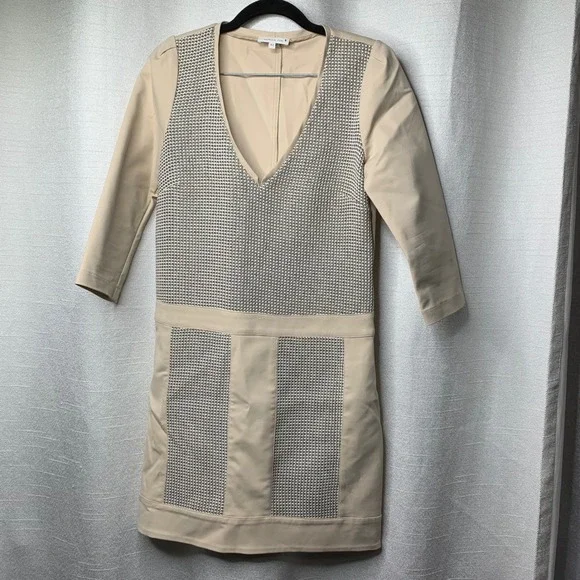 Patrizia‎ Pepe Italy patchwork quiet luxury shift dress size 6 US IT 42 career - Picture 2 of 8